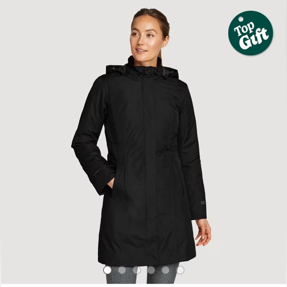 Black 3/4 length jacket winter coat hoodie Rain water proof jacket  XS - Small - Picture 1 of 5